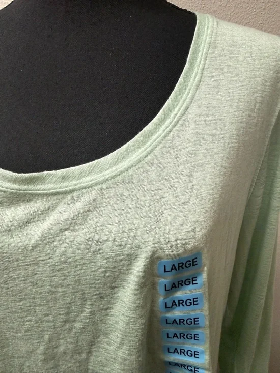 NWT GAP Mint Green Long Sleeve Tee Lightweight Soft Casual Basic Top Large - Picture 3 of 10